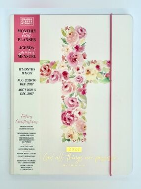 2026-2027 Weekly Monthly 17-month Planner - Orange Circle Studio (Floral Cross)